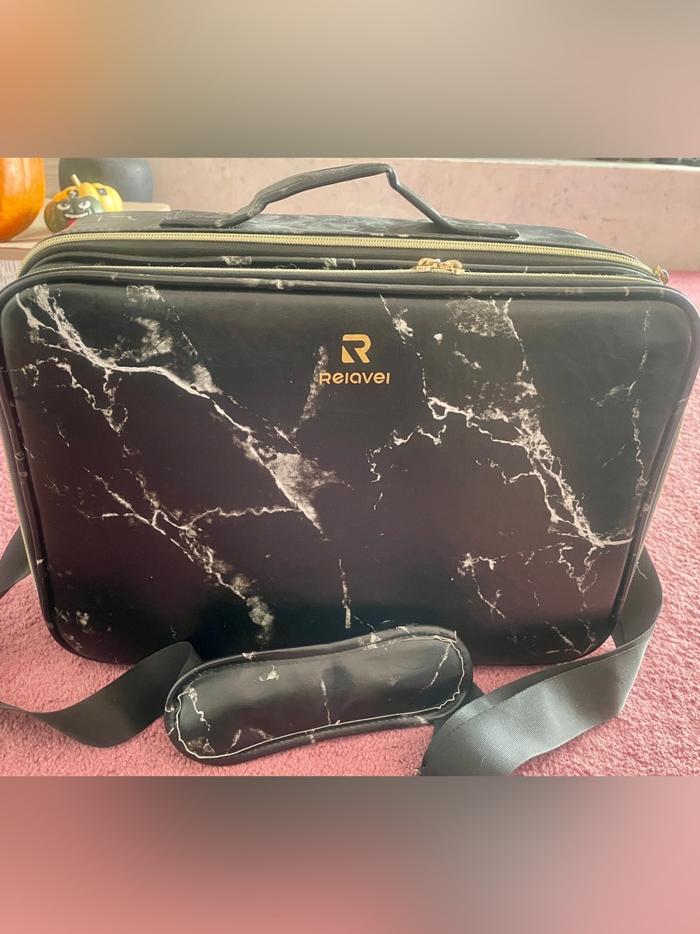 Relavel Black Travel Organizer travel bag or makeup bag